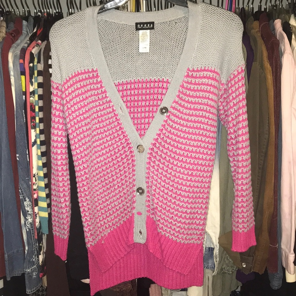 Grey and Pink Guess cardigan